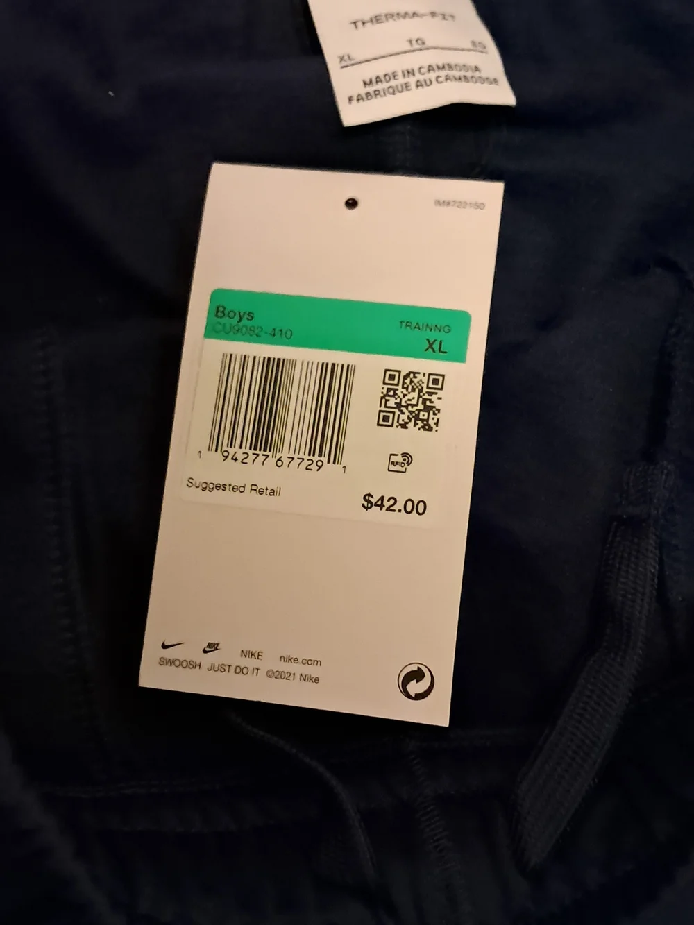 Nike Standard Fit Track Pants Boys XL Black / Blue Lot Of (2) New - Picture 8 of 8